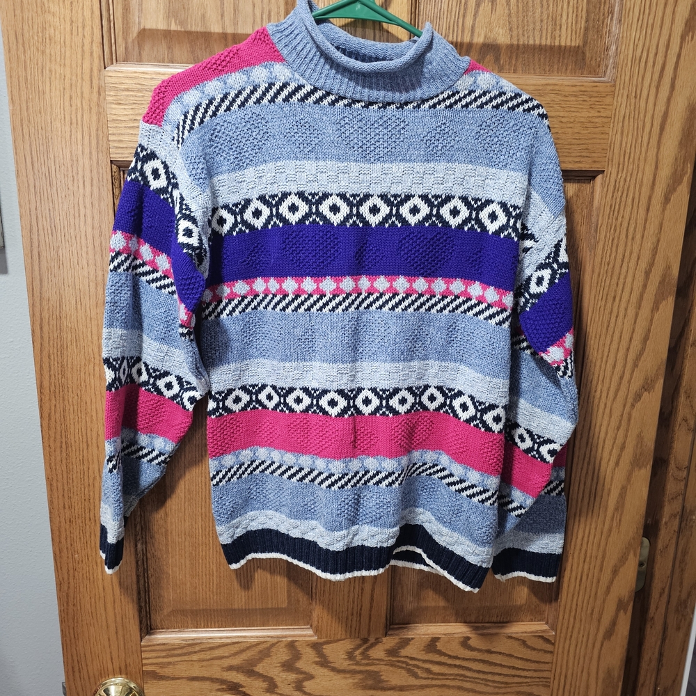 Vintage Kids Colorful Striped Sweater